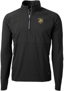 Cutter and Buck Army Black Knights Mens Black Adapt Eco Hybrid Long Sleeve 1/4 Zip Pullover