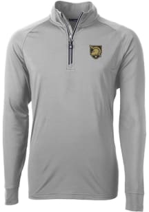 Cutter and Buck Army Black Knights Mens Grey Adapt Eco Knit Long Sleeve 1/4 Zip Pullover