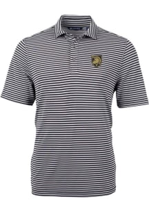 Cutter and Buck Army Black Knights Mens Black Virtue Eco Pique Stripe Short Sleeve Polo