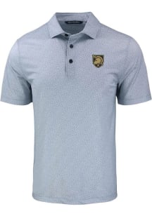 Cutter and Buck Army Black Knights Mens Grey Pike Pebble Short Sleeve Polo