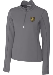 Cutter and Buck Army Black Knights Womens Grey Traverse 1/4 Zip Pullover
