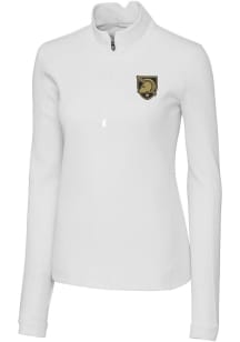 Cutter and Buck Army Black Knights Womens White Traverse 1/4 Zip Pullover