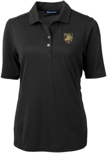 Cutter and Buck Army Black Knights Womens Black Virtue Eco Pique Short Sleeve Polo Shirt