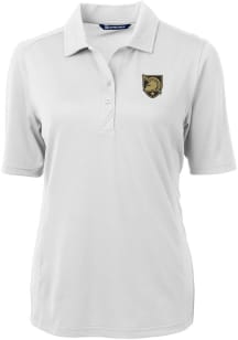 Cutter and Buck Army Black Knights Womens White Virtue Eco Pique Short Sleeve Polo Shirt