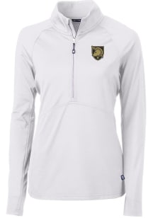 Cutter and Buck Army Black Knights Womens White Adapt Eco 1/4 Zip Pullover