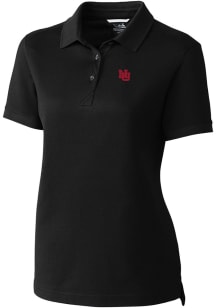 Cutter and Buck Nebraska Cornhuskers Womens Black Advantage Short Sleeve Polo Shirt