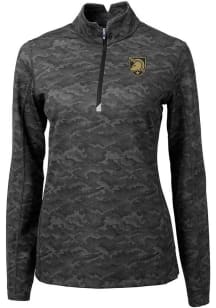 Cutter and Buck Army Black Knights Womens Black Traverse Camo 1/4 Zip Pullover