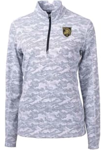 Cutter and Buck Army Black Knights Womens Charcoal Traverse 1/4 Zip Pullover