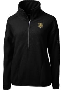 Cutter and Buck Army Black Knights Womens Black Cascade Sherpa 1/4 Zip Pullover