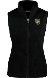 Cutter and Buck Army Black Knights Womens Black Cascade Sherpa Vest
