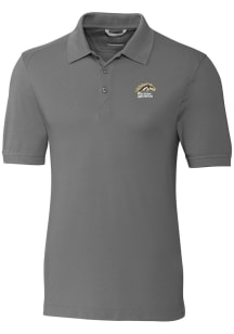 Mens Western Michigan Broncos Grey Cutter and Buck Advantage Short Sleeve Polo Shirt