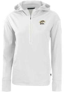 Womens Western Michigan Broncos White Cutter and Buck Daybreak Hood Qtr Zip