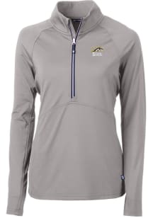 Cutter and Buck Western Michigan Broncos Womens Grey Adapt Eco Qtr Zip