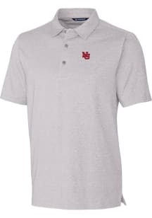Mens Nebraska Cornhuskers Grey Cutter and Buck Vault Forge Heathered Short Sleeve Polo Shirt