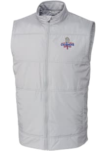 Cutter and Buck Texas Rangers Big and Tall Grey 2023 World Series Champions Stealth Mens Vest