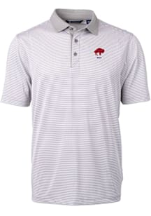 Cutter and Buck Buffalo Bills Mens Grey Historic Virtue Eco Pique Micro Stripe Short Sleeve Polo