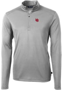 Cutter and Buck Nebraska Cornhuskers Mens Grey Virtue Eco Pique Long Sleeve 1/4 Zip Pullover