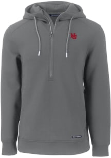 Mens Nebraska Cornhuskers Grey Cutter and Buck Vault Roam Hooded Sweatshirt