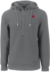 Cutter and Buck Nebraska Cornhuskers Mens Grey Vault Roam Long Sleeve Hoodie