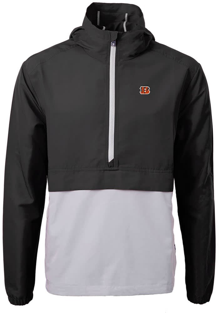 Cutter and Buck Cincinnati Bengals Mens Black Logo Charter Eco Pullover Jackets