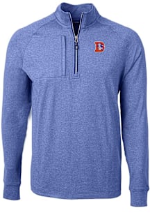 Cutter and Buck Denver Broncos Mens Blue Historic Adapt Eco Knit Big and Tall Qtr Zip