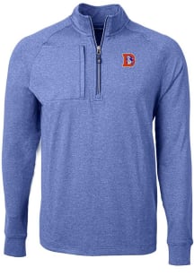 Cutter and Buck Denver Broncos Mens Blue Historic Adapt Eco Long Sleeve 1/4 Zip Pullover