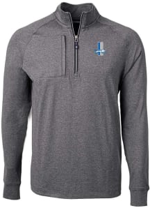 Cutter and Buck Detroit Lions Mens Black Historic Adapt Eco Knit Big and Tall Qtr Zip