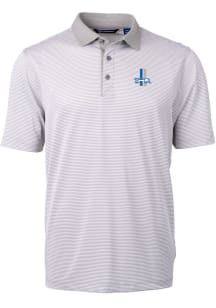 Cutter and Buck Detroit Lions Mens Grey Historic Virtue Eco Pique Micro Stripe Short Sleeve Polo