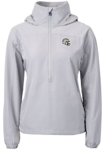 Cutter and Buck Los Angeles Chargers Womens Grey Helmet Charter Eco Pullover