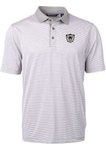 Cutter and Buck Las Vegas Raiders Grey Historic Virtue Eco Pique Micro Stripe Big and Tall Polo