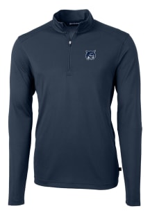 Cutter and Buck New Hampshire Wildcats Mens Navy Blue Virtue Eco Pique Big and Tall 1/4 Zip Pull..