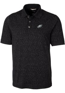 Cutter and Buck Philadelphia Eagles Black Logo Space Dye Big and Tall Polo