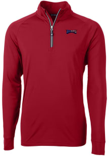 Cutter and Buck Philadelphia Eagles Mens Cardinal Americana Adapt Eco Knit Long Sleeve Qtr Zip Pul..
