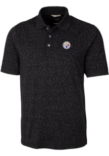 Cutter and Buck Pittsburgh Steelers Black Logo Space Dye Big and Tall Polo