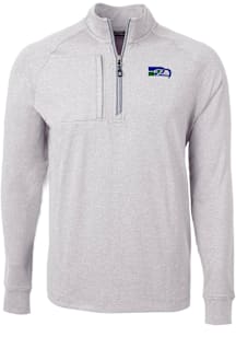 Cutter and Buck Seattle Seahawks Mens Grey Historic Adapt Eco Long Sleeve Qtr Zip Pullover