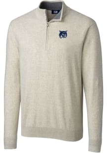 Cutter and Buck New Hampshire Wildcats Mens Oatmeal Lakemont Big and Tall 1/4 Zip Pullover