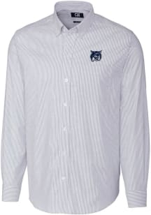 Cutter and Buck New Hampshire Wildcats Mens Light Blue Stretch Oxford Big and Tall Dress Shirt