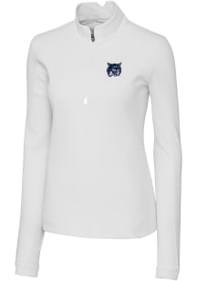 Cutter and Buck New Hampshire Wildcats Womens White Traverse 1/4 Zip Pullover
