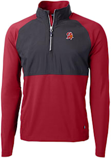 Cutter and Buck Tampa Bay Buccaneers Mens Red Historic Adapt Eco Hybrid Long Sleeve Qtr Zip Pullov..