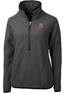 Cutter and Buck Tampa Bay Buccaneers Womens Grey Historic Cascade Sherpa Qtr Zip