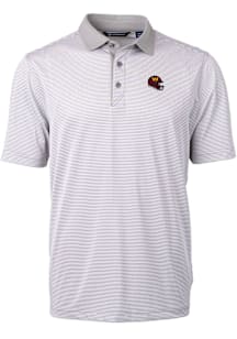 Cutter and Buck Washington Commanders Grey Helmet Virtue Eco Pique Micro Stripe Big and Tall Polo