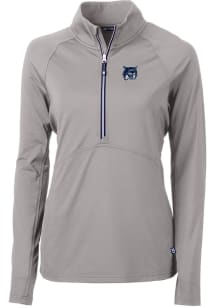 Cutter and Buck New Hampshire Wildcats Womens Grey Adapt Eco 1/4 Zip Pullover