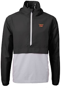 Cutter and Buck Washington Commanders Mens Black Logo Charter Eco Pullover Jackets
