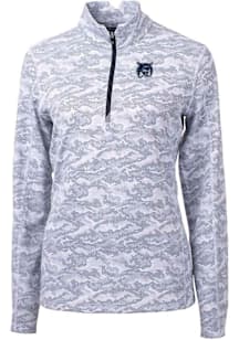 Cutter and Buck New Hampshire Wildcats Womens Charcoal Traverse Qtr Zip