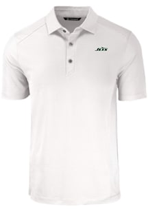 Cutter and Buck New York Jets White Forge Eco Stretch Big and Tall Polo