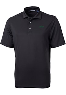Cutter and Buck New York Jets Mens Black Virtue Eco Pique Short Sleeve Polo