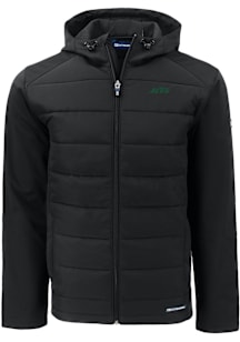 Cutter and Buck New York Jets Mens Black Evoke Hood Medium Weight Jacket
