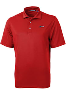 Cutter and Buck New York Jets Mens Red Americana Virtue Eco Pique Short Sleeve Polo