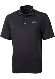 Cutter and Buck New York Jets Mens Black Mono Virtue Eco Pique Short Sleeve Polo