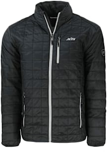 Cutter and Buck New York Jets Mens Black Mono Rainier PrimaLoft Filled Jacket